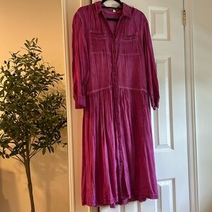 Pilcro Magenta Long Sleeve Dress